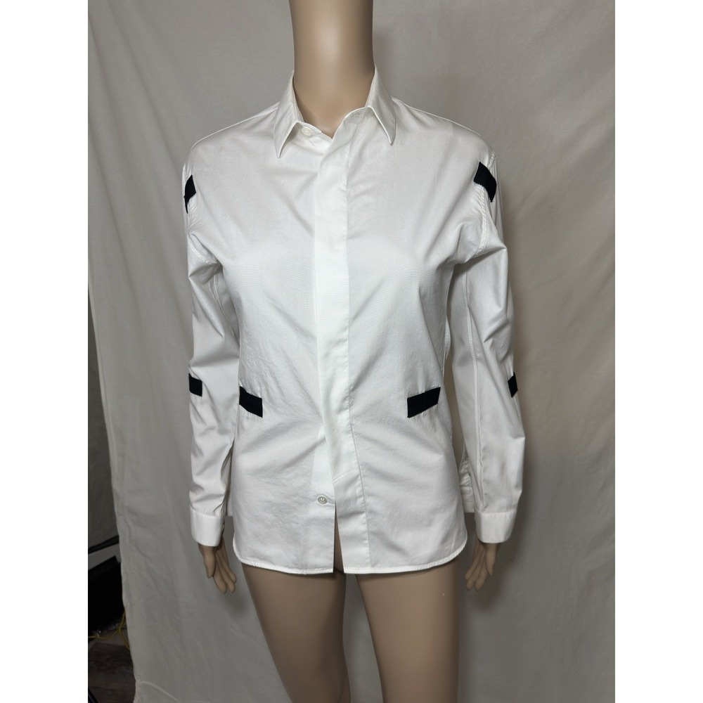 Christian Dior Woman White Shirt With Black Patches Small